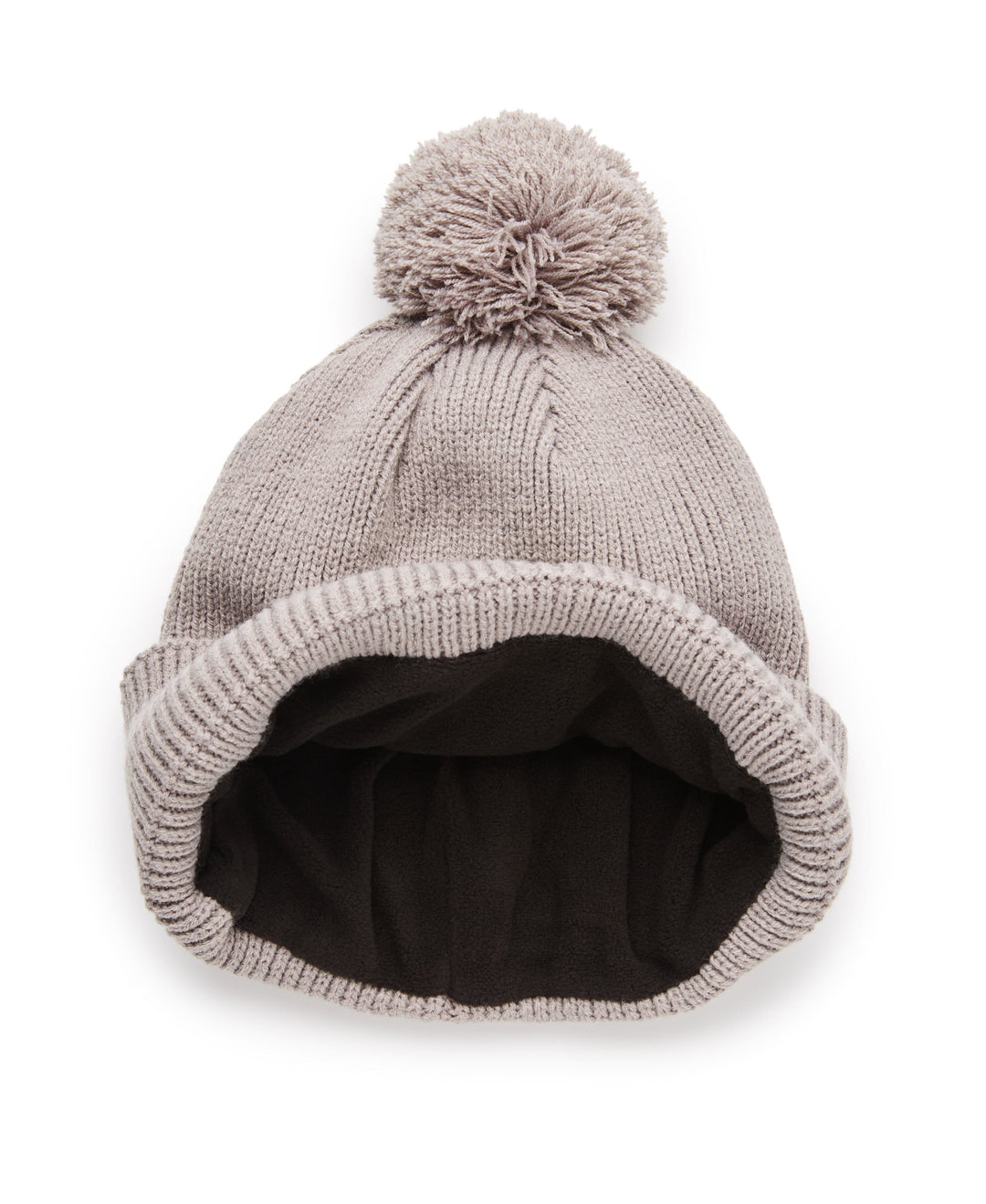 Pom Pom Beanie with Logo (Gargoyle) 