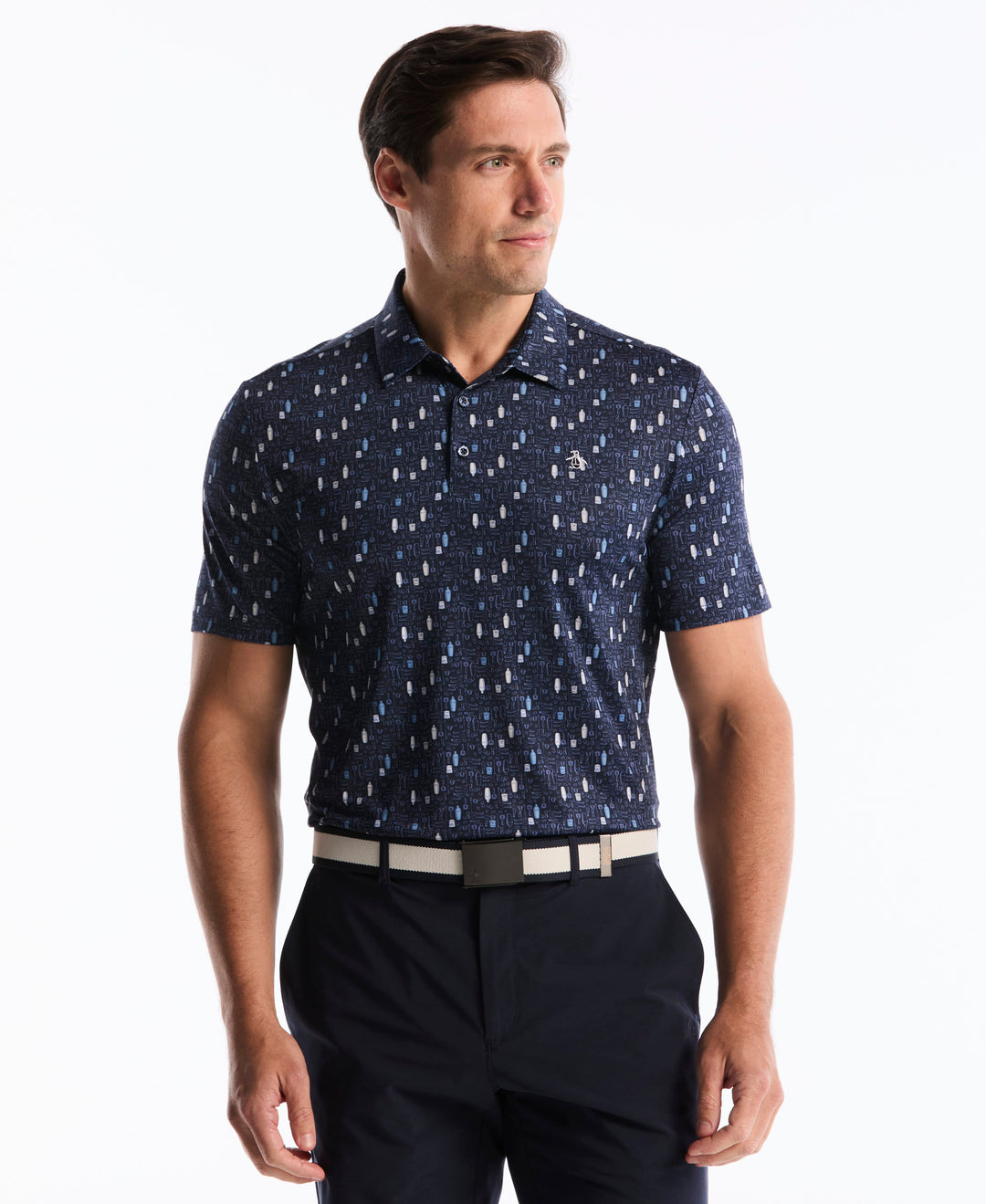 Printed Bartender Golf Polo (Black Iris) 