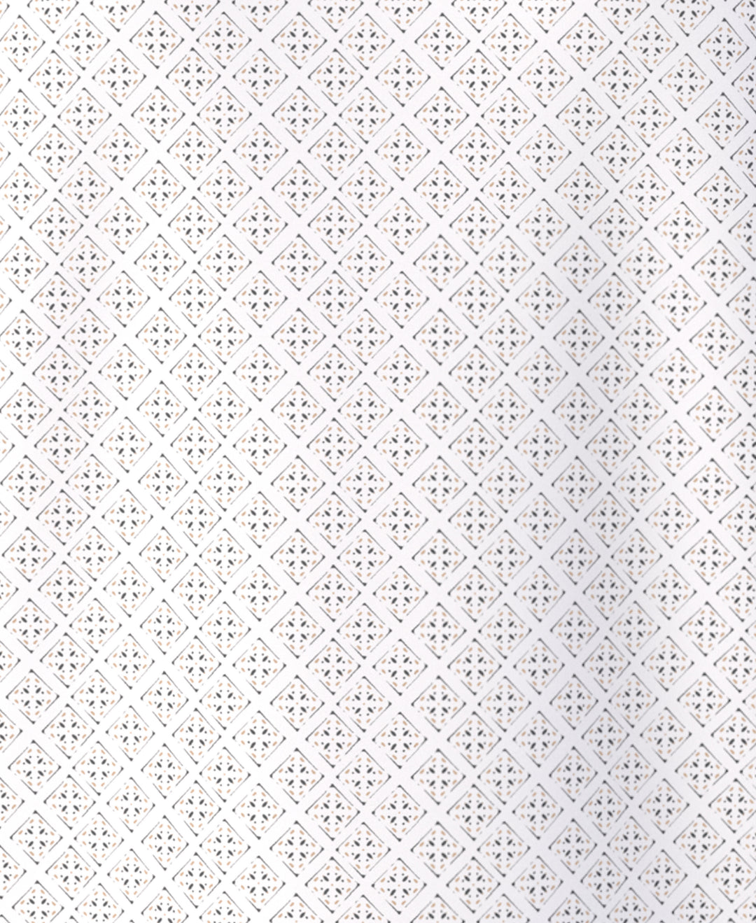 Men's Printed Geo Polo (Bright White) 