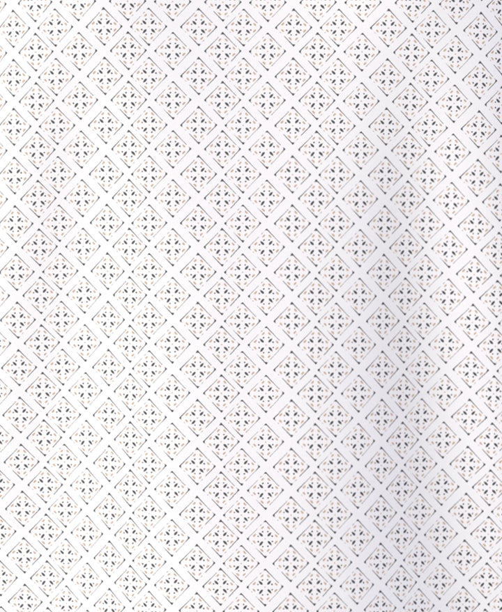 Men's Printed Geo Polo (Bright White) 