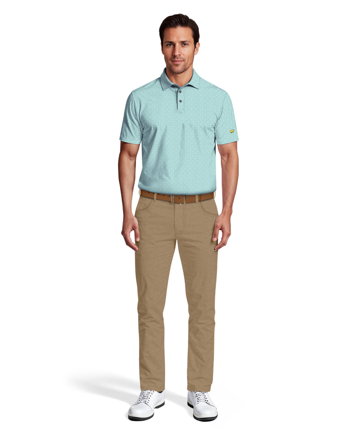 Men's Printed Geo Polo (Milky Blue) 