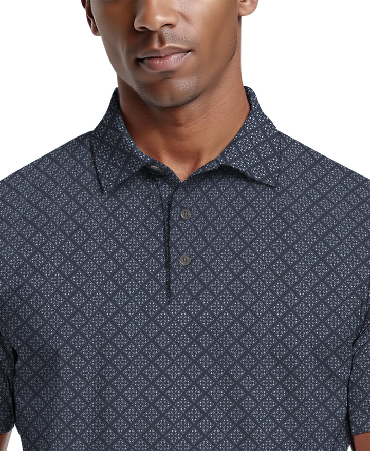 Men's Printed Geo Polo (Mood Indigo) 