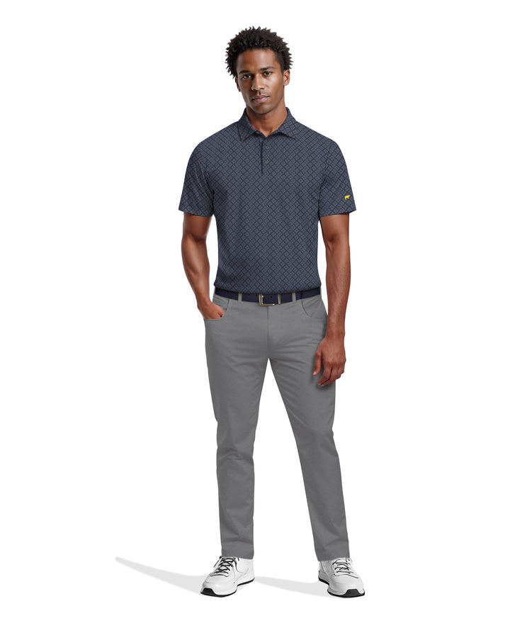 Men's Printed Geo Polo (Mood Indigo) 