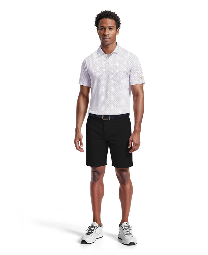 Men's Printed Geo Polo (Bright White) 