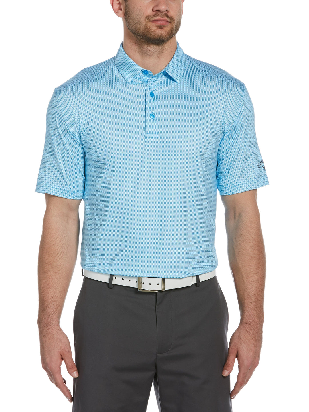Men's Printed Gingham Polo