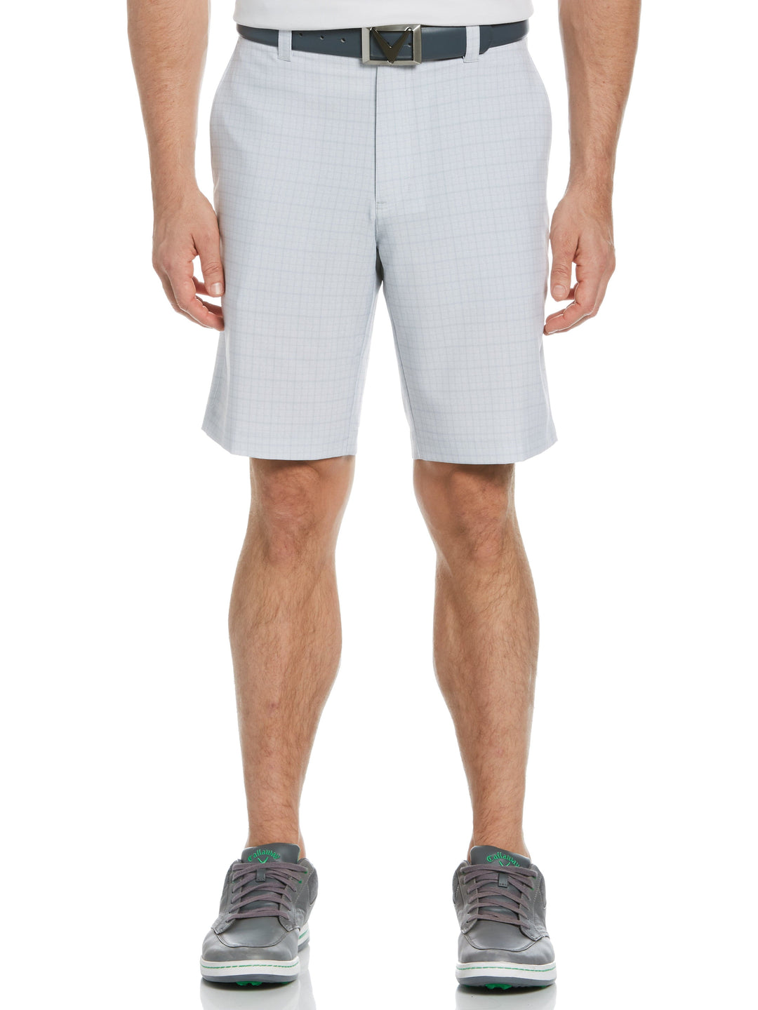 Mens Printed Plaid Short (Bright White) 