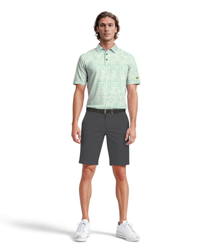 Men's Short Sleeve Printed Polo (Aruba Blue) 