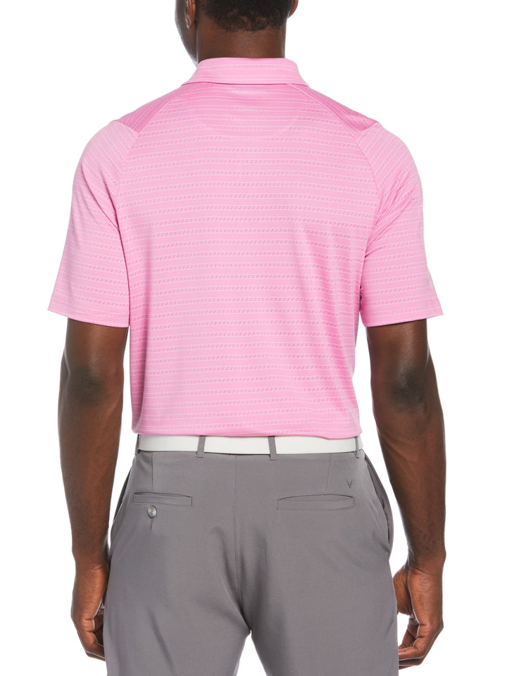 Men's Pro Spin Fine Line Golf Polo (Pink Sunset) 