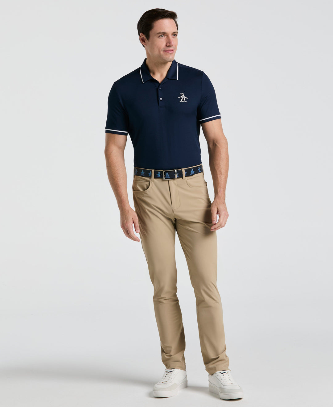 golf pants with dress shirt Lion Nardo Mens Stretch Dress Pants Slim Fit Dress Pants for Mens Wrinkle Free Business Casual Pants for Men Expandable Waist Black at Amazon Men's Clothing store