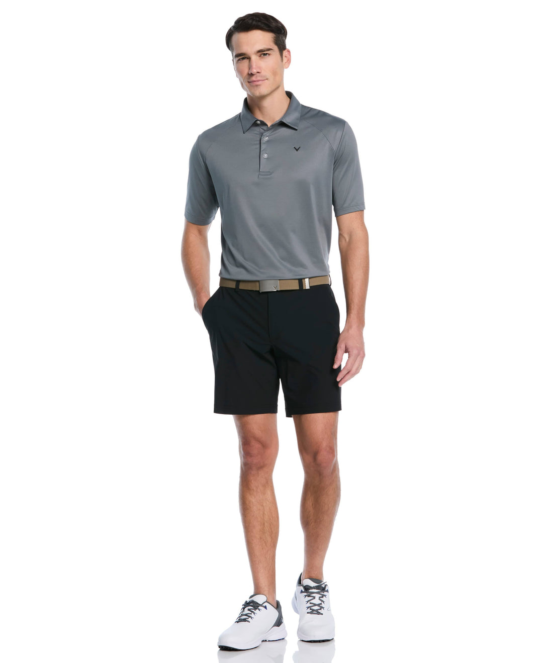 Men's 8" Solid Stretch Golf Short (Caviar) 