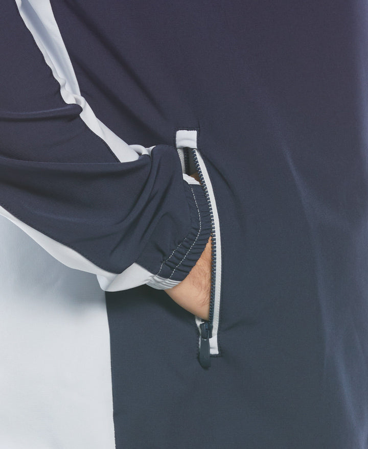 1/4 Zip Color Block Golf Windbreaker Jacket (Caviar) 