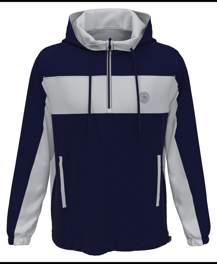 1/4 Zip Color Block Golf Windbreaker Jacket (Black Iris/Pearl Bl) 