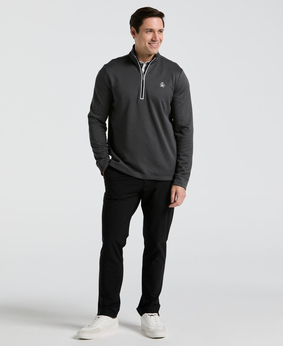 1/4 Zip Golf Pullover (Dark Caviar Heather) 