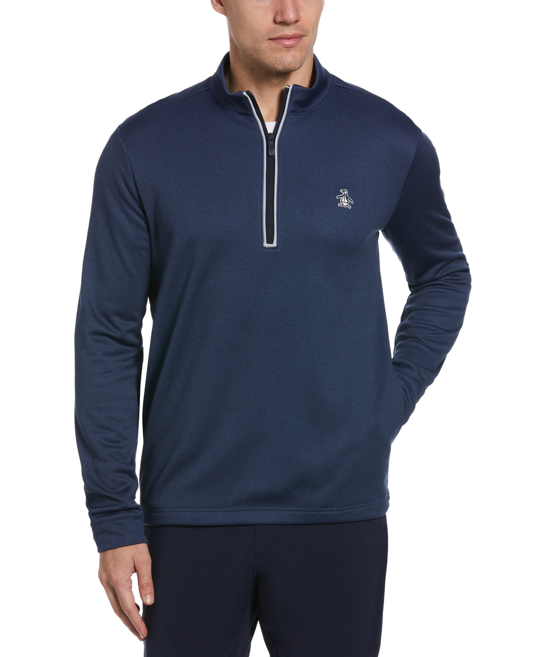 1/4 Zip Golf Pullover (Black Iris Bijou Hthr) 