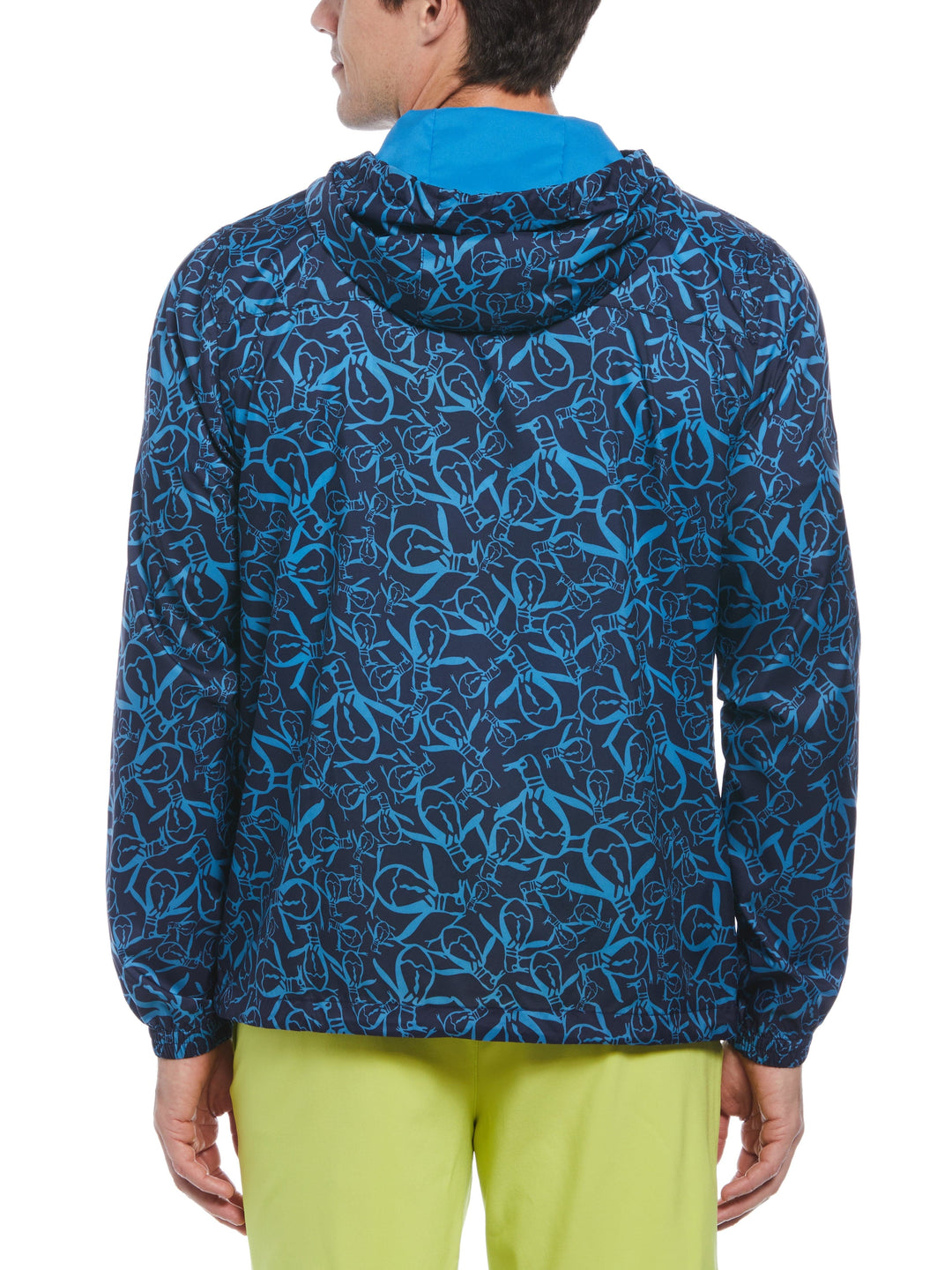 Men's Quarter Zip Penguin Print Windbreaker