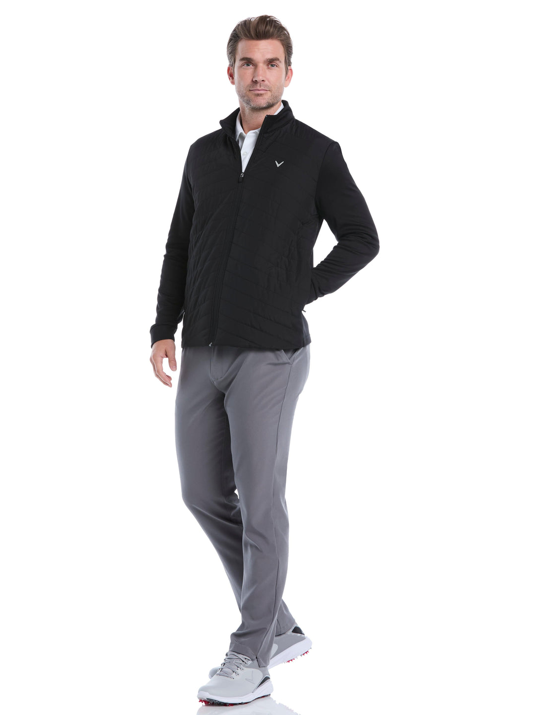 Men's Quilted Puffer Full Zip Golf Jacket