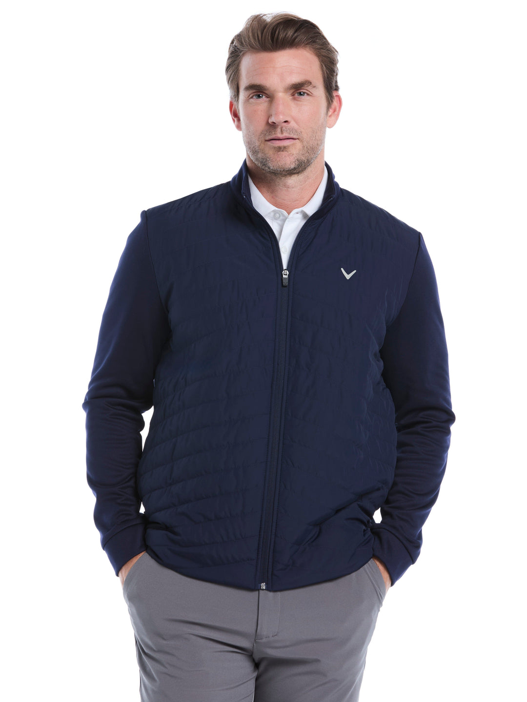 Men's Quilted Puffer Full Zip Golf Jacket