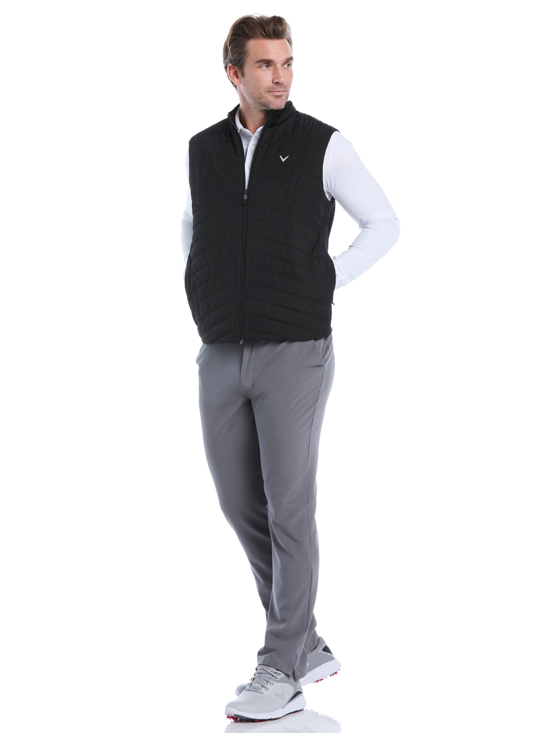 Men's Quilted Puffer Full Zip Golf Vest