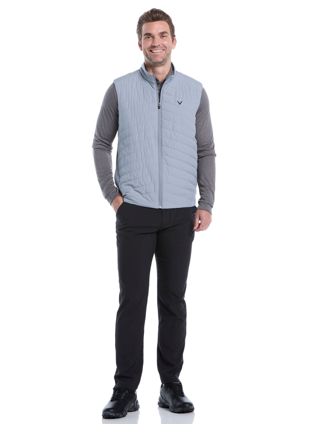 Men's Quilted Puffer Full Zip Golf Vest