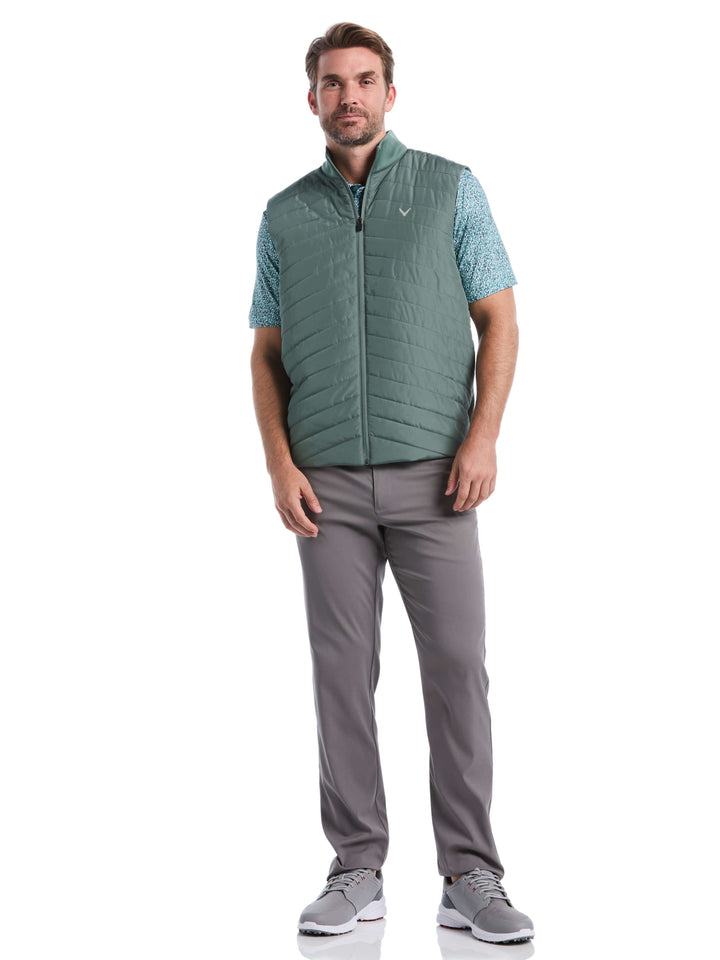 Men's Quilted Puffer Full Zip Golf Vest