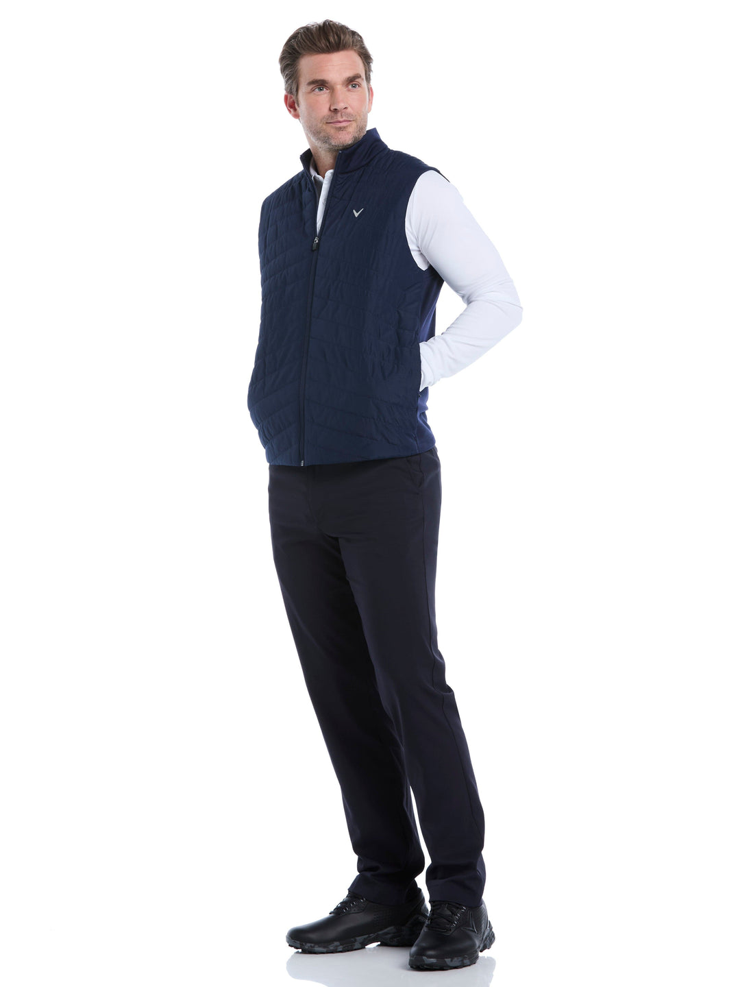 Men's Quilted Puffer Full Zip Golf Vest