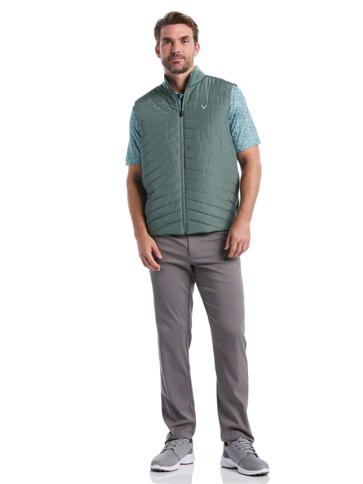 Men's Quilted Puffer Full Zip Golf Vest