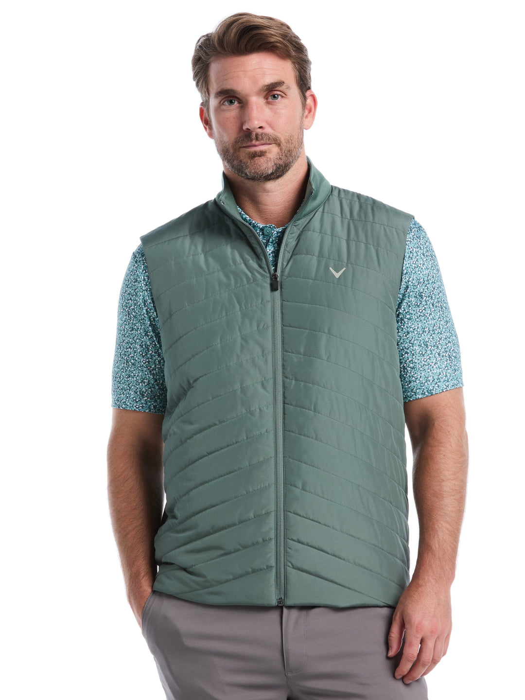 Men's Quilted Puffer Full Zip Golf Vest