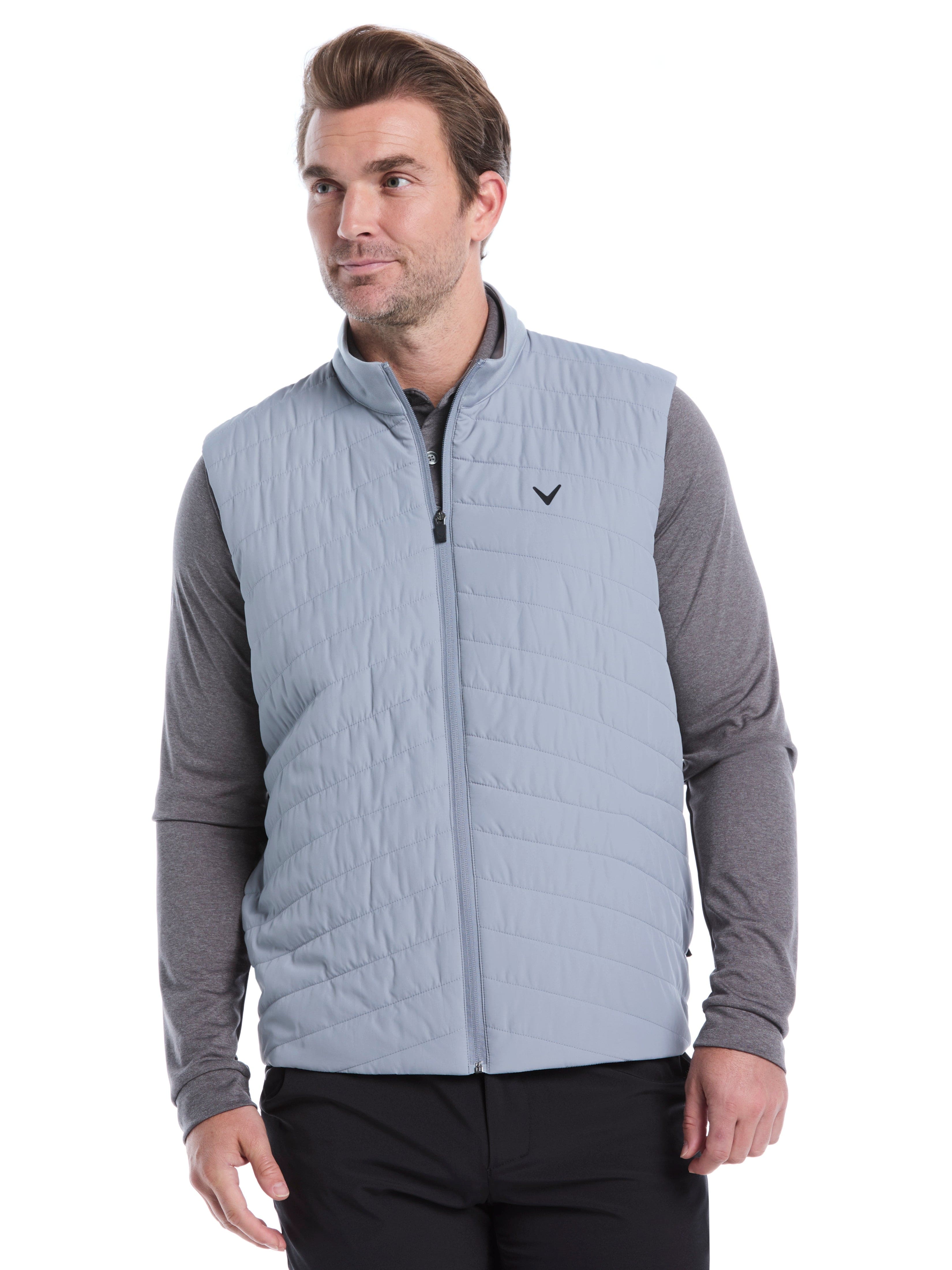 Men's Quilted Puffer Full Zip Golf Vest – Golf Apparel Shop