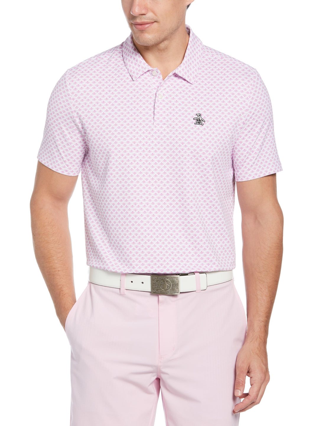 Men's Retro Geo Print Golf Polo
