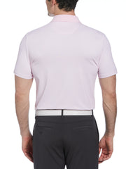 Retro Micro Floral Print Short Sleeve Golf Polo Shirt (Gelato Pink) 