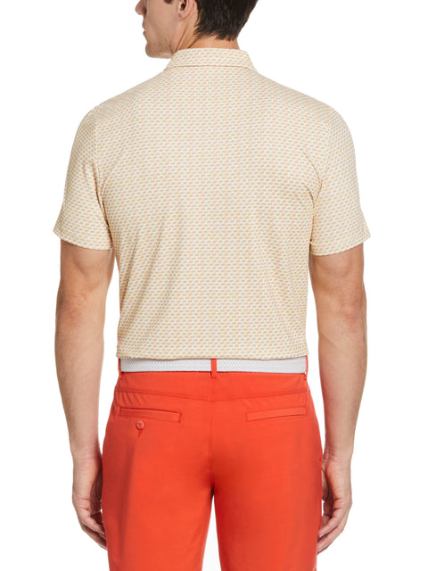 Men's Retro Wave Pattern Print Golf Polo