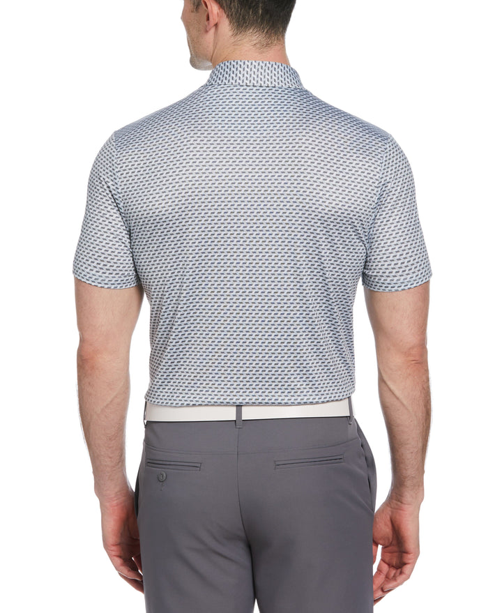 Retro Wave Print Golf Polo (Gray Dawn) 