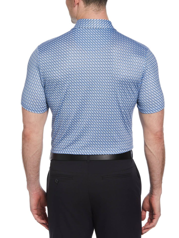Men's Retro Wave Print Golf Polo