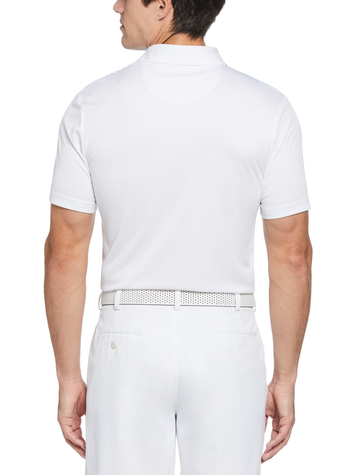 Shadow Asymmetric Print Golf Polo (Bright White) 