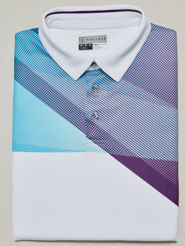 Men's Shadow Asymmetric Print Golf Polo