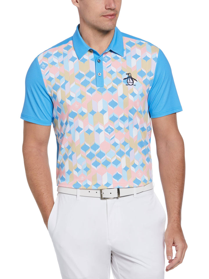 Men's Short Sleeve 70's Oxford Block Novelty Print