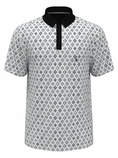 Short Sleeve All-Over Atomic Cocktail Print  (Caviar) 