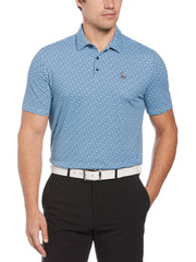 Short Sleeve All-Over Heritage Geo Print Polo (Mediterranian Blue) 