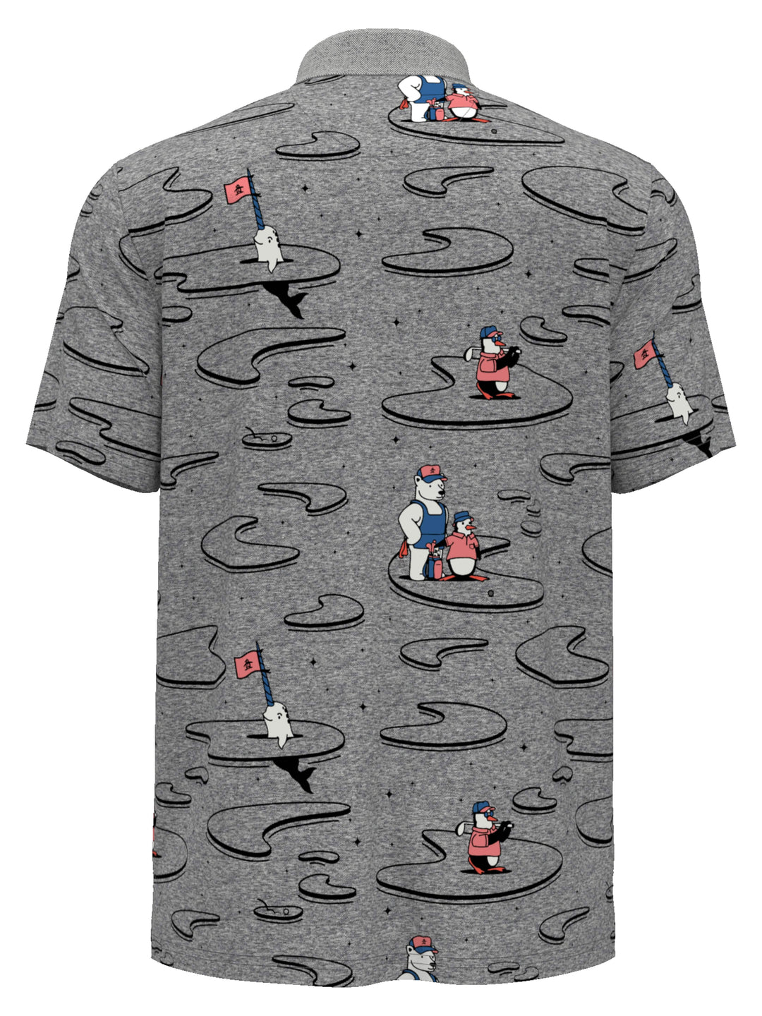 SHORT SLEEVE ALL OVER POLAR PETE PRINT OXFORD POLO (Quiet Shade) 