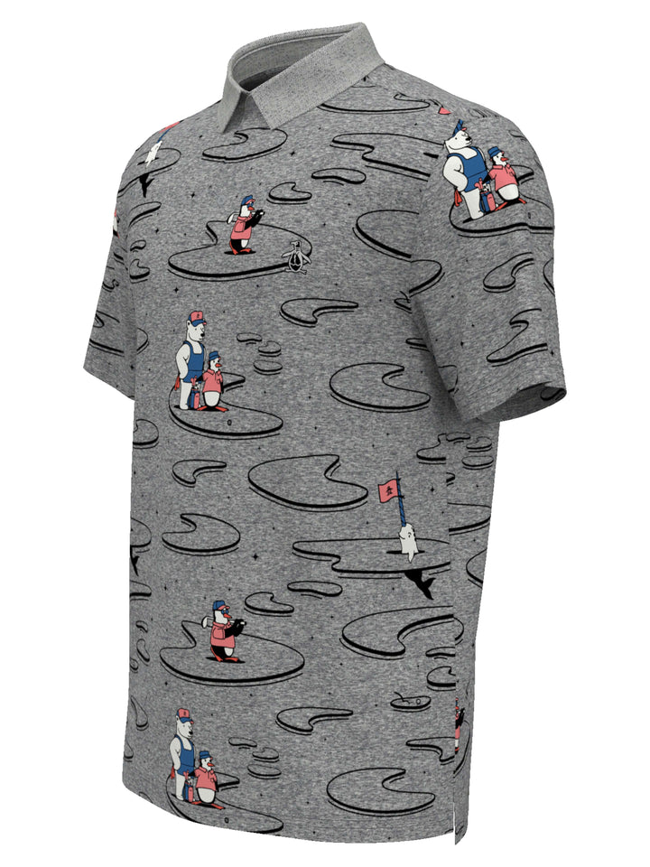 SHORT SLEEVE ALL OVER POLAR PETE PRINT OXFORD POLO (Quiet Shade) 