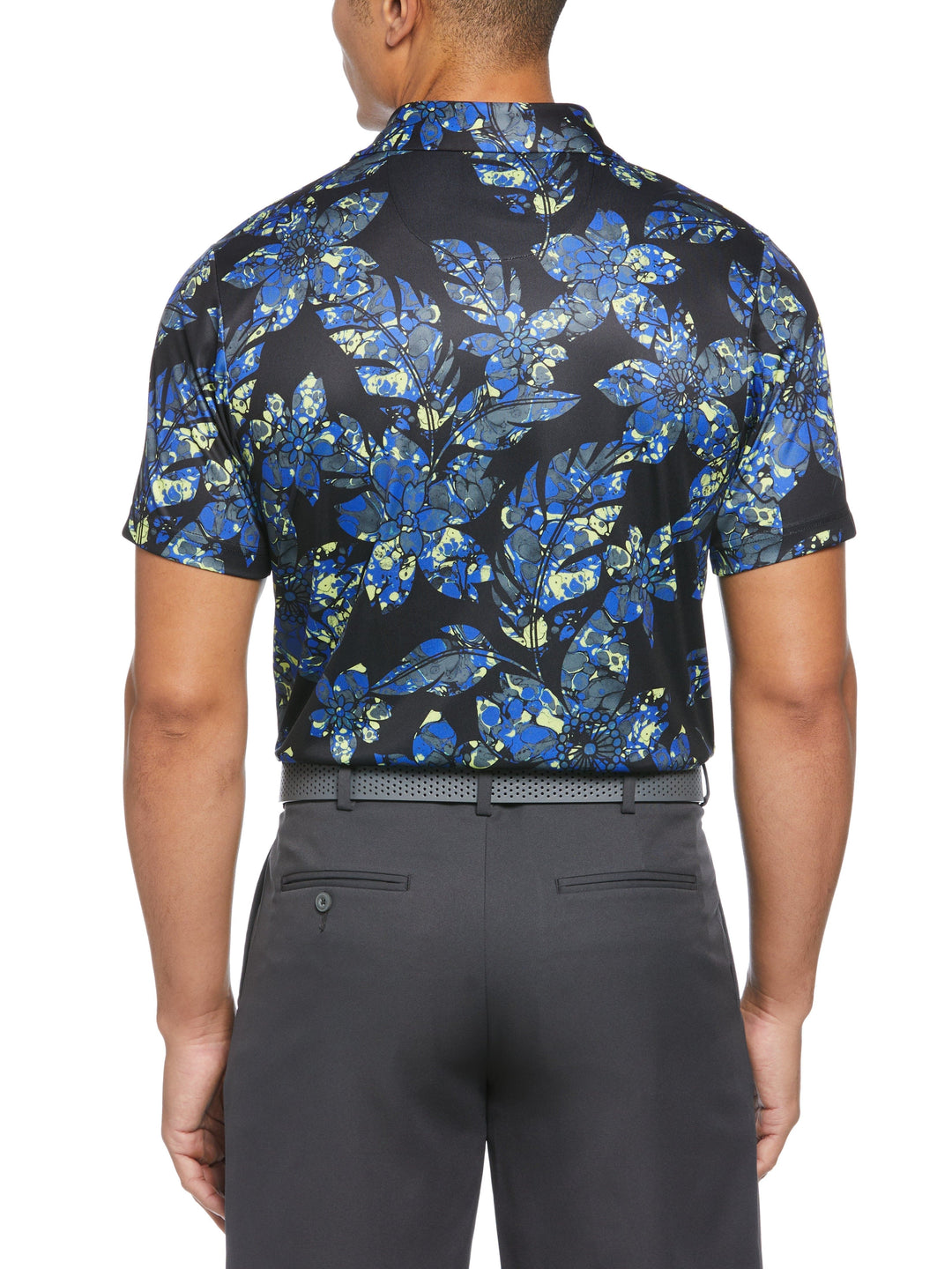 Botanical Print Golf Polo (Caviar) 