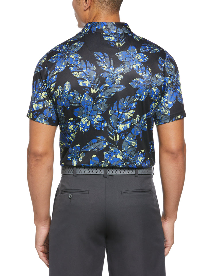 Botanical Print Golf Polo (Caviar) 