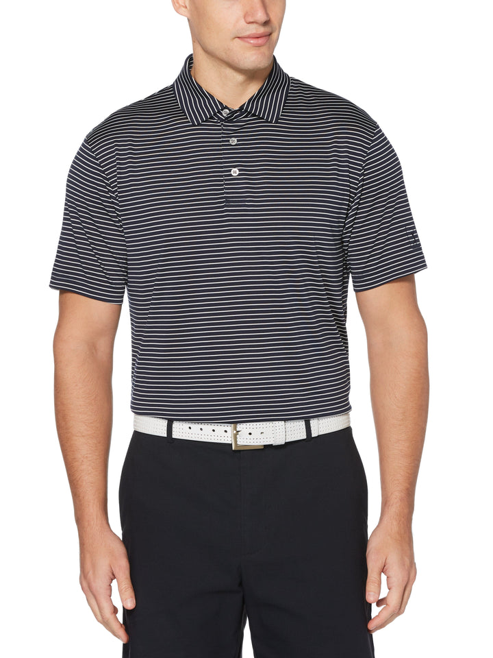 Men's Short Sleeve Feeder Stripe Polo Golf Shirt