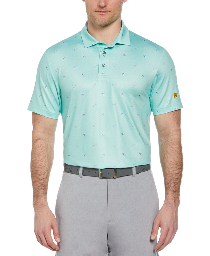 Short Sleeve Hats Off Conversational Polo (Ocean Wave) 