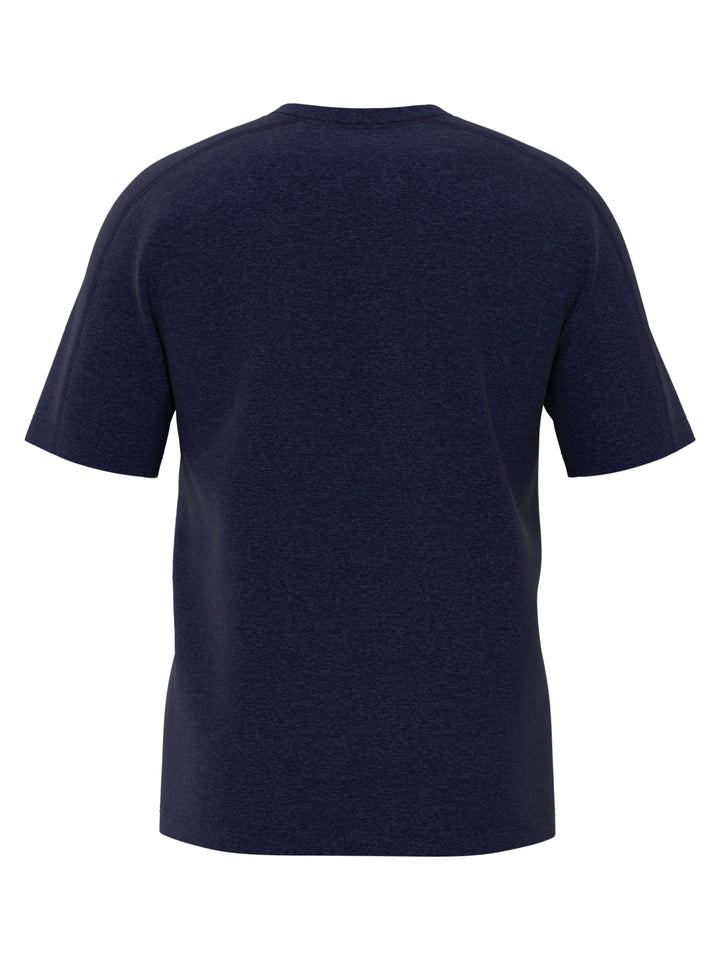 Mens Short Sleeve Heather Crew (Peacoat Heather) 