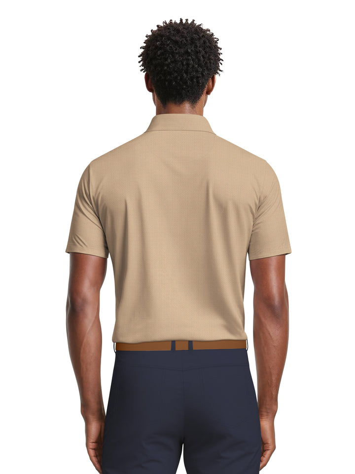 Men's Short Sleeve Textured Solid Polo