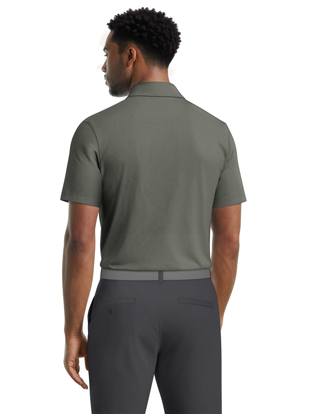 Men's Short Sleeve Textured Solid Polo