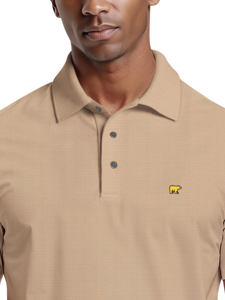 Men's Short Sleeve Textured Solid Polo