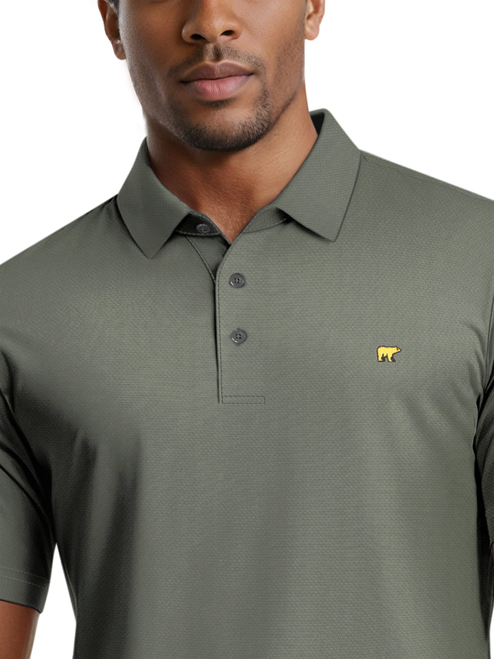 Men's Short Sleeve Textured Solid Polo