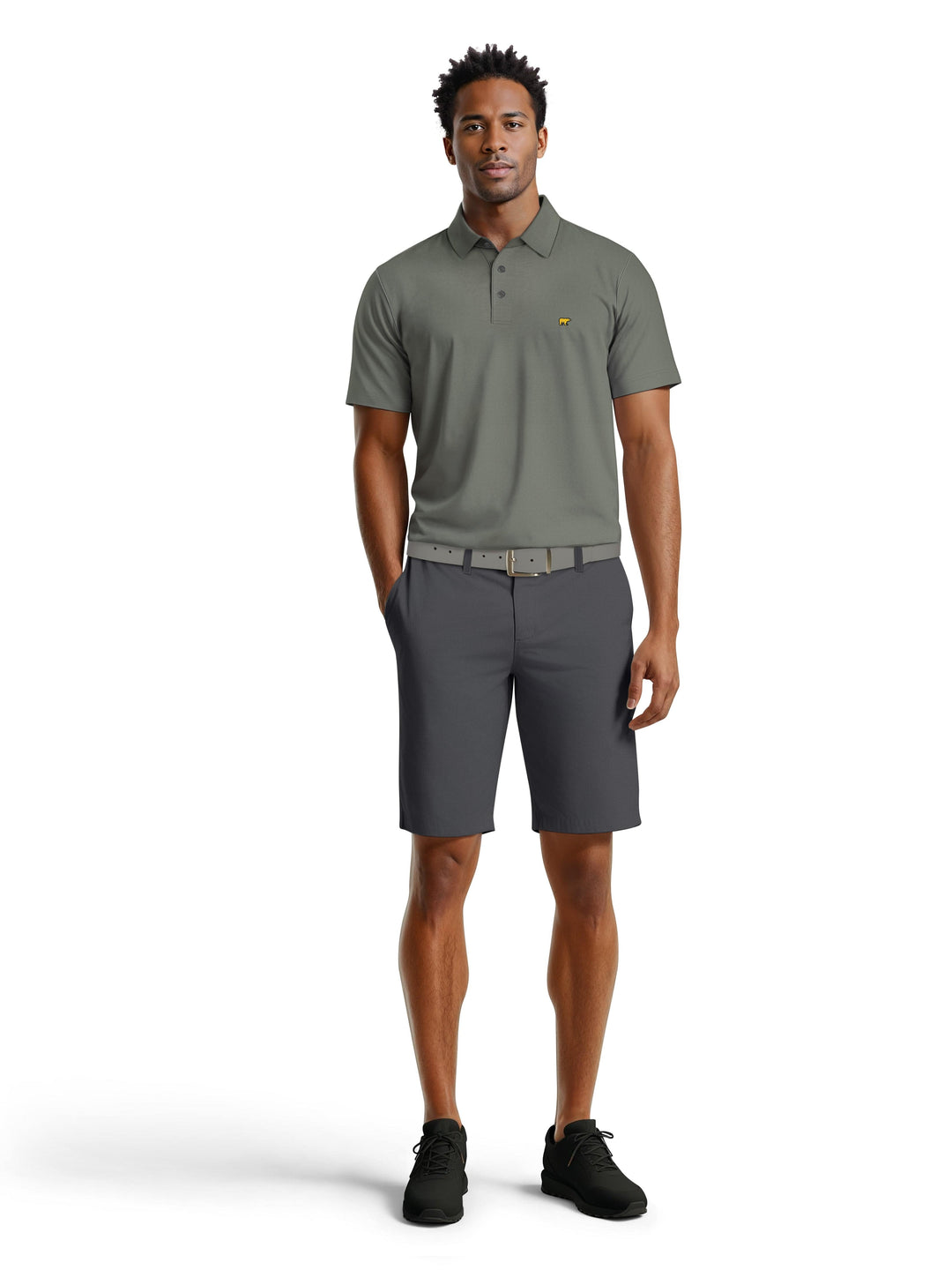 Men's Short Sleeve Textured Solid Polo